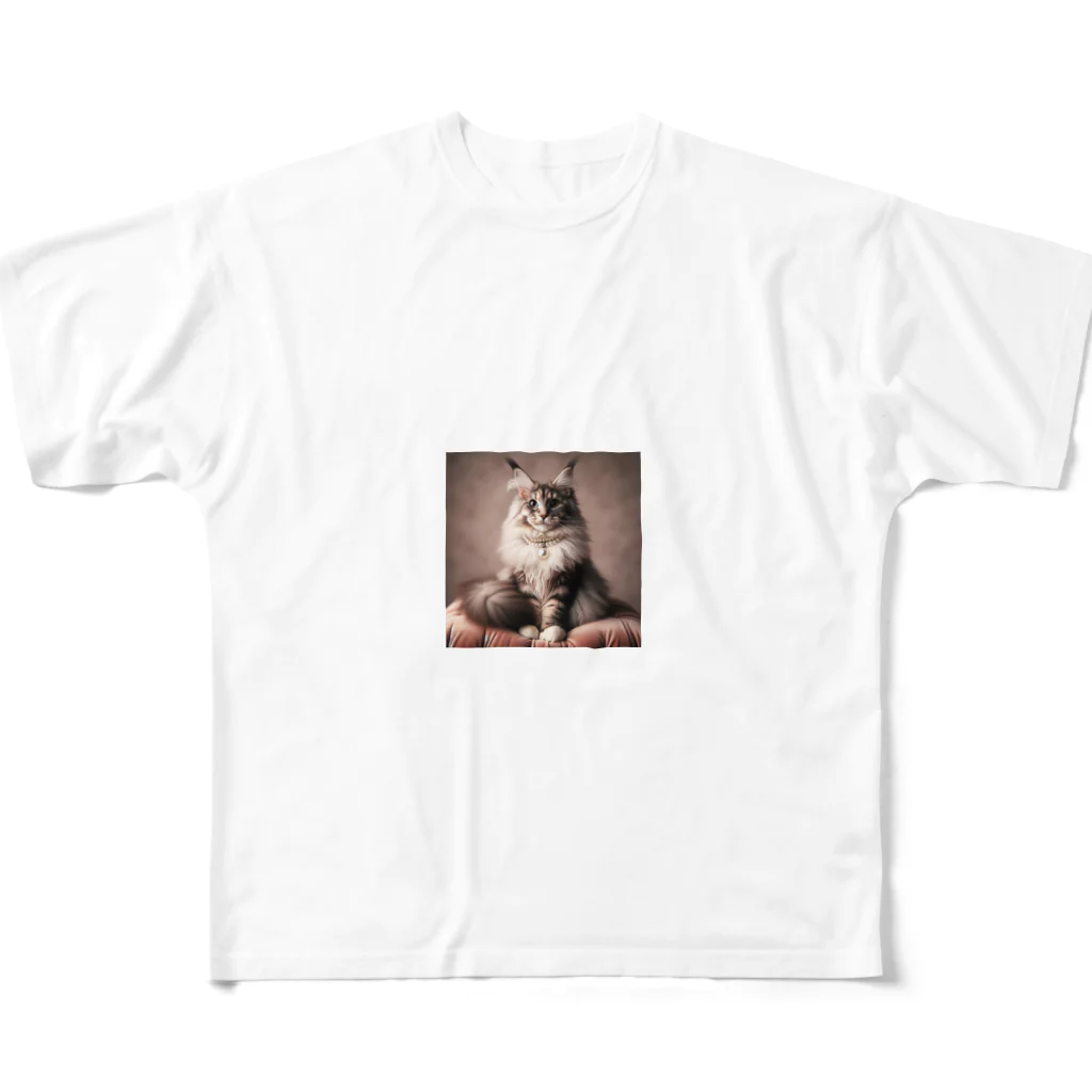 Y m @Y's shopの猫とパール All-Over Print T-Shirt