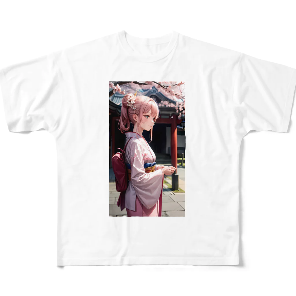 kimono_musume  AI artのscene4 All-Over Print T-Shirt