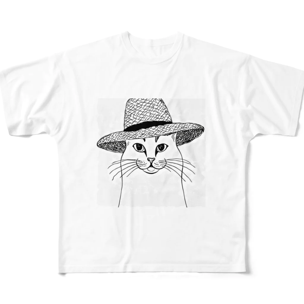 らうんじのムギワラノネコ All-Over Print T-Shirt