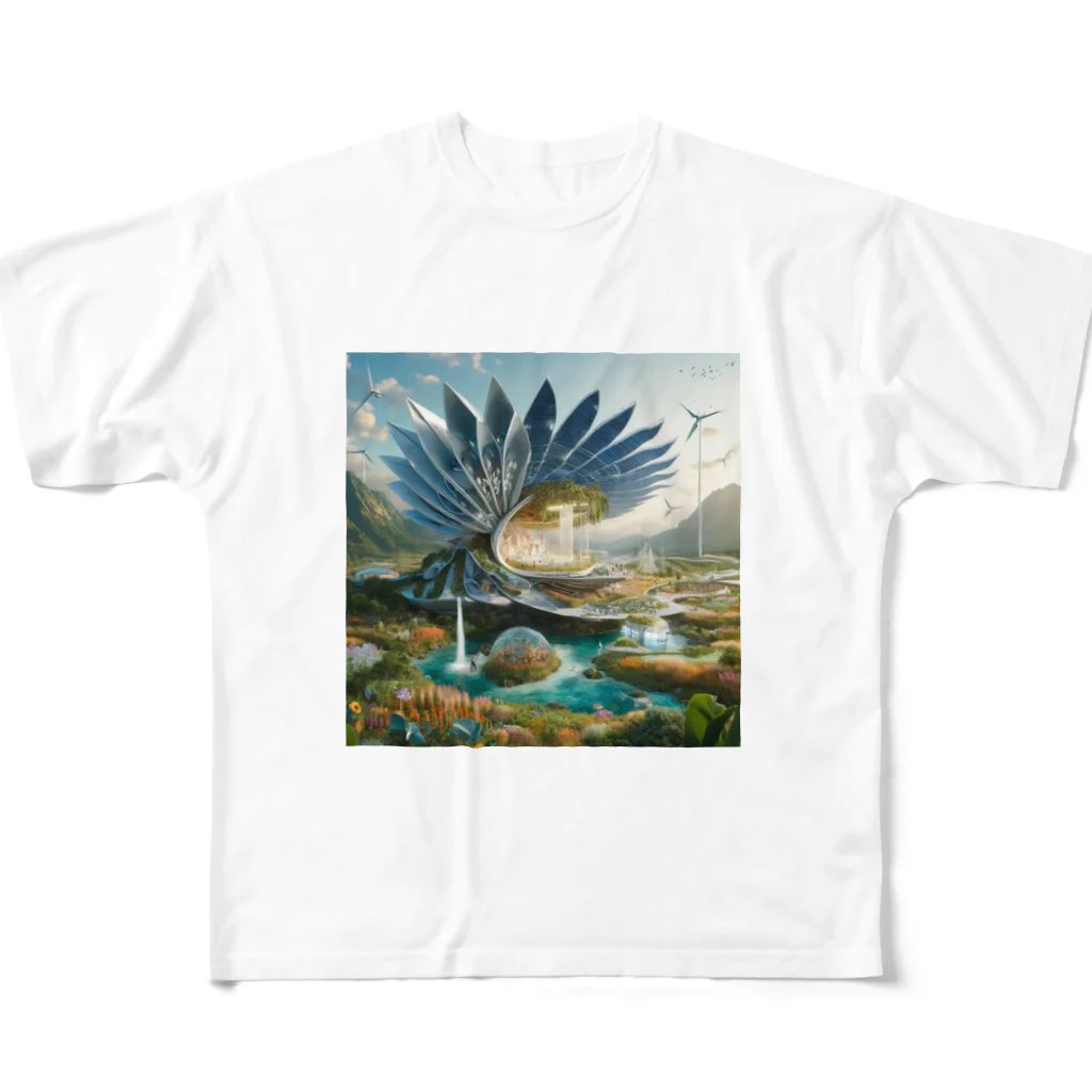 Korosukenariの異世界の風景が現実と未来を繋ぐ フルグラフィックTシャツ