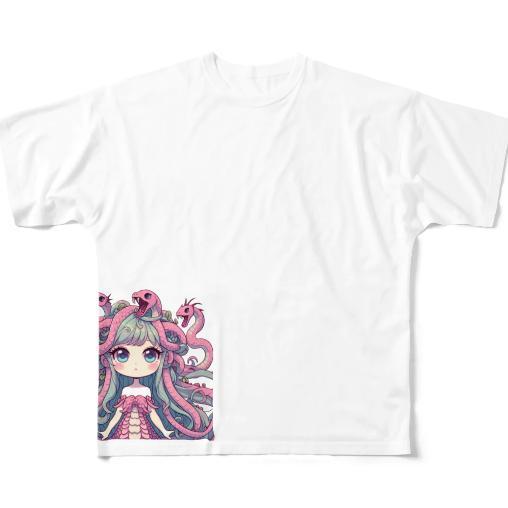 WakuWakustoreのメデューサ少女 All-Over Print T-Shirt