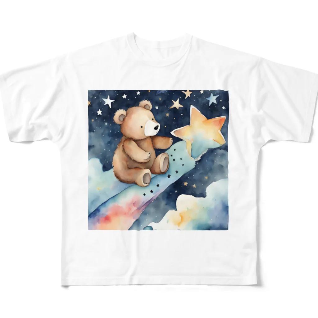 星降る夜にの流星熊 All-Over Print T-Shirt