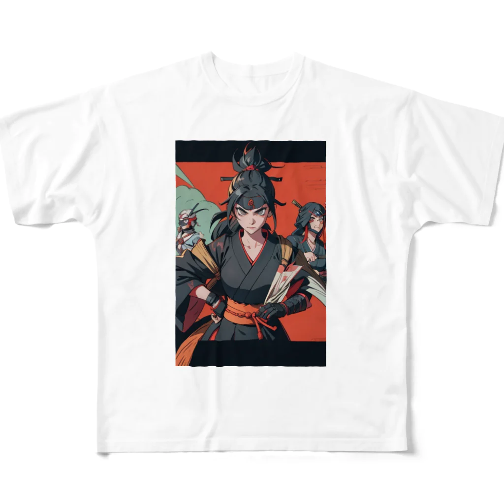 kimono_musume  AI artのscene12 All-Over Print T-Shirt