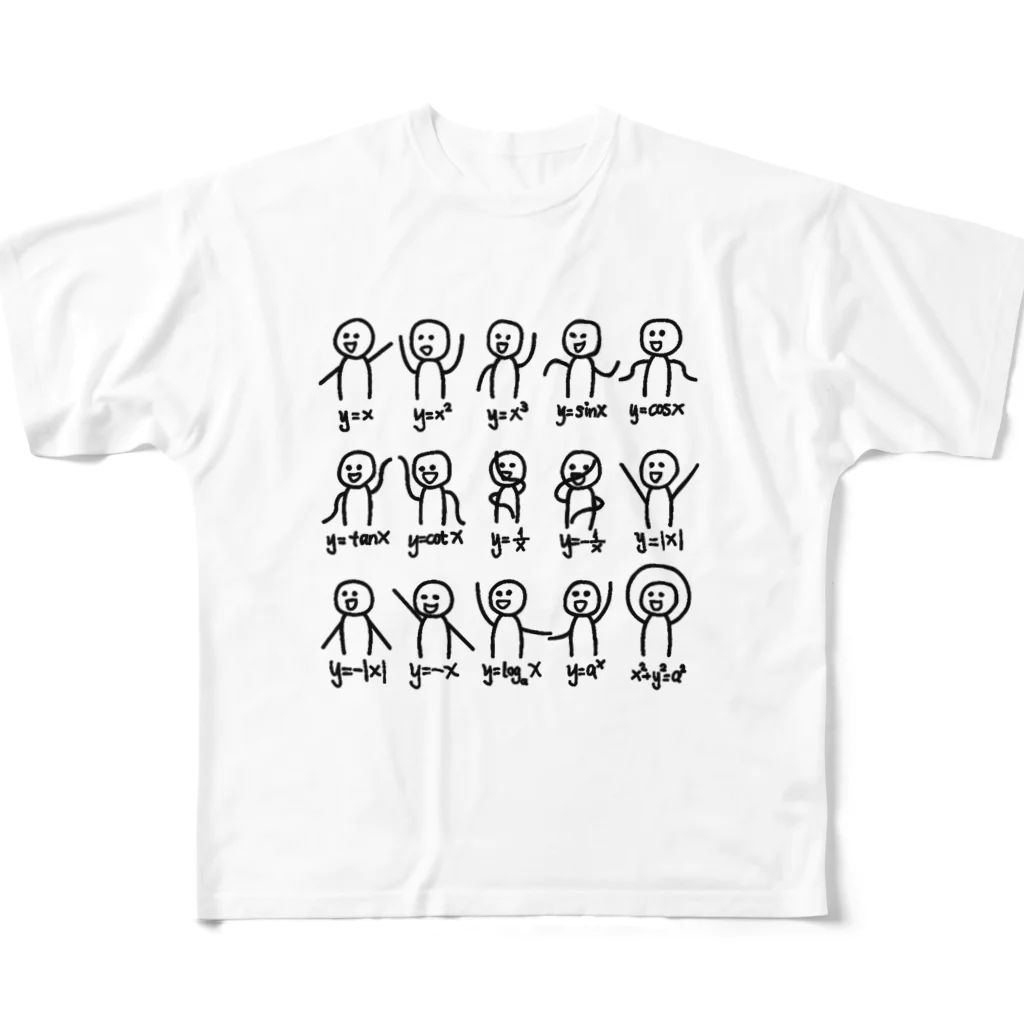 alonerbgの代数ダンスおかしい関数グラフ図科学数学方程式 All-Over Print T-Shirt