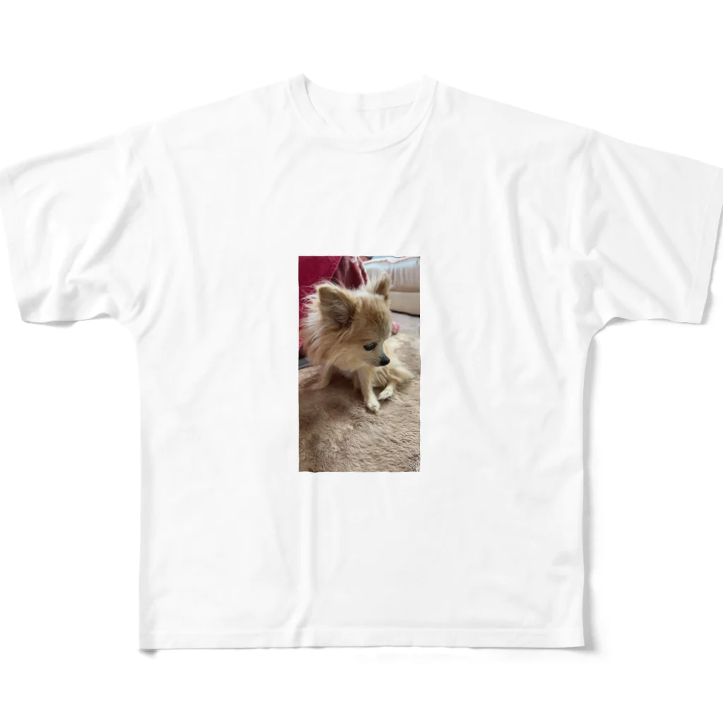 Yukaの絵と実家の犬🐕のチワワの小夏ちゃん フルグラフィックTシャツ