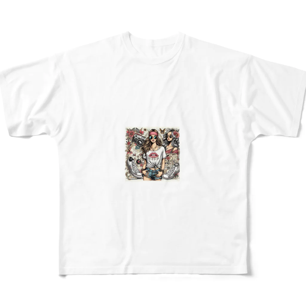 jun1005のスニーカーとカメラ All-Over Print T-Shirt