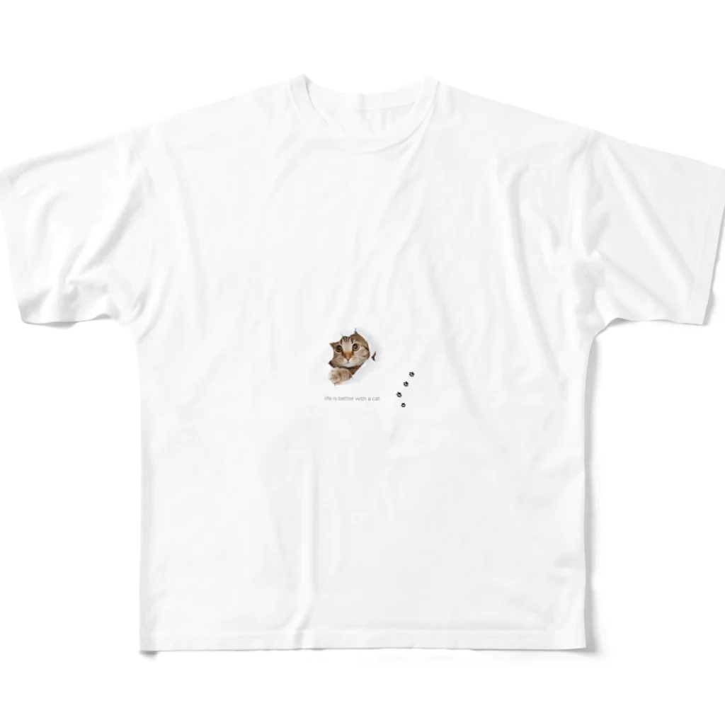 CaTsのふんわりネコ All-Over Print T-Shirt