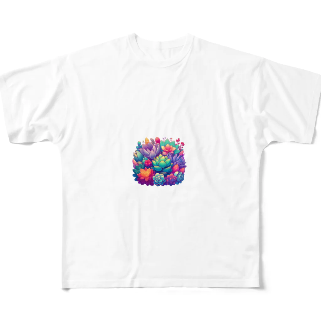 lil_tanikuのサキュレントパレット All-Over Print T-Shirt