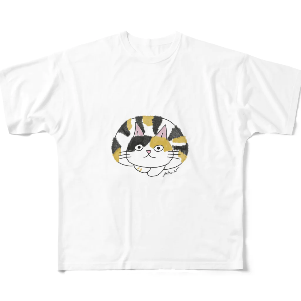 MIe-styleのまるまるみぃにゃん フルグラフィックTシャツ