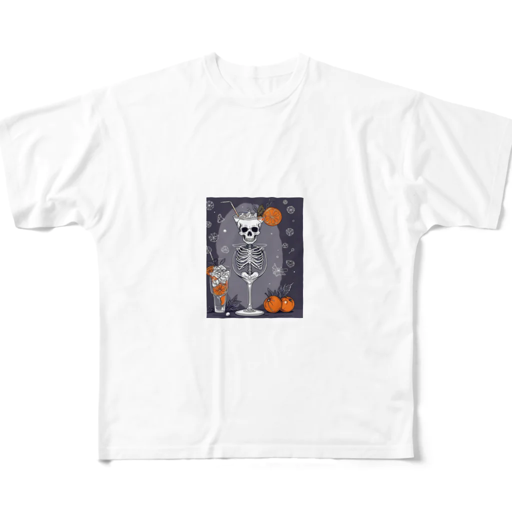 Skeletonのユニークなスケルトンアートがおしゃれに輝く！ All-Over Print T-Shirt