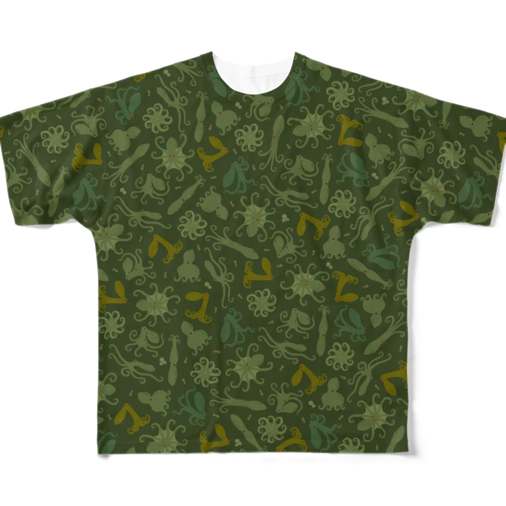 oba:obaの蛸がいっぱいダーク All-Over Print T-Shirt