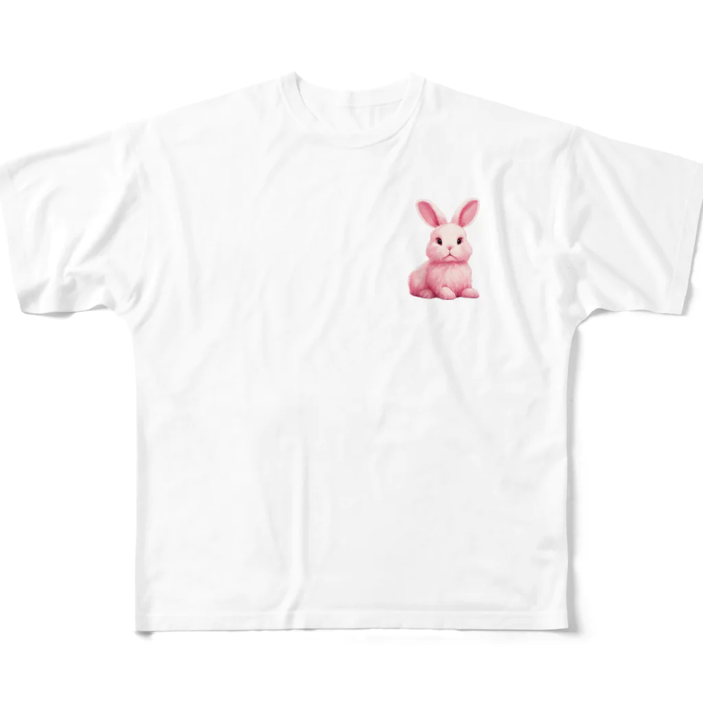 vambiのラビットピンク♡ フルグラフィックTシャツ