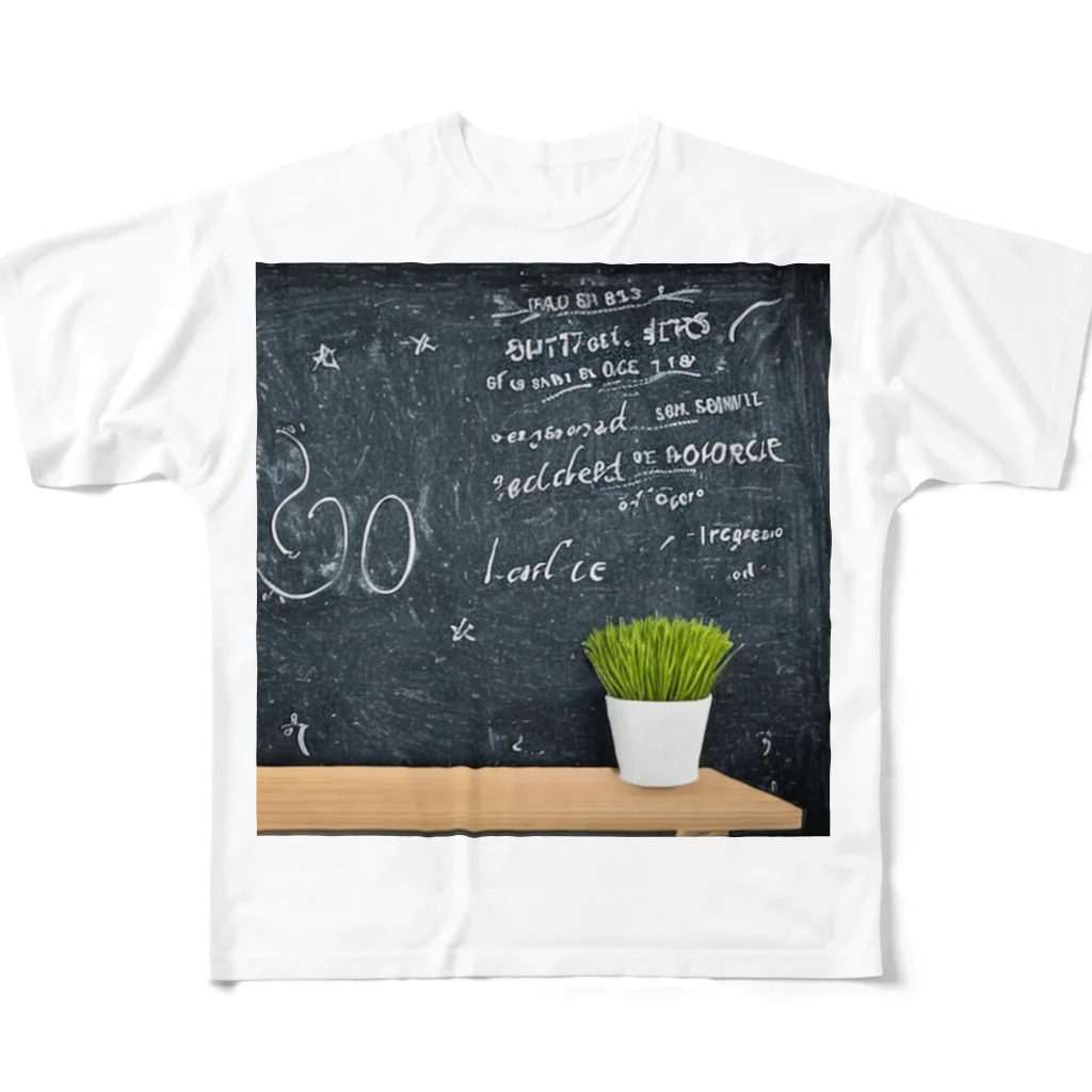 positive_poem05の名言は黒板に書き記した フルグラフィックTシャツ