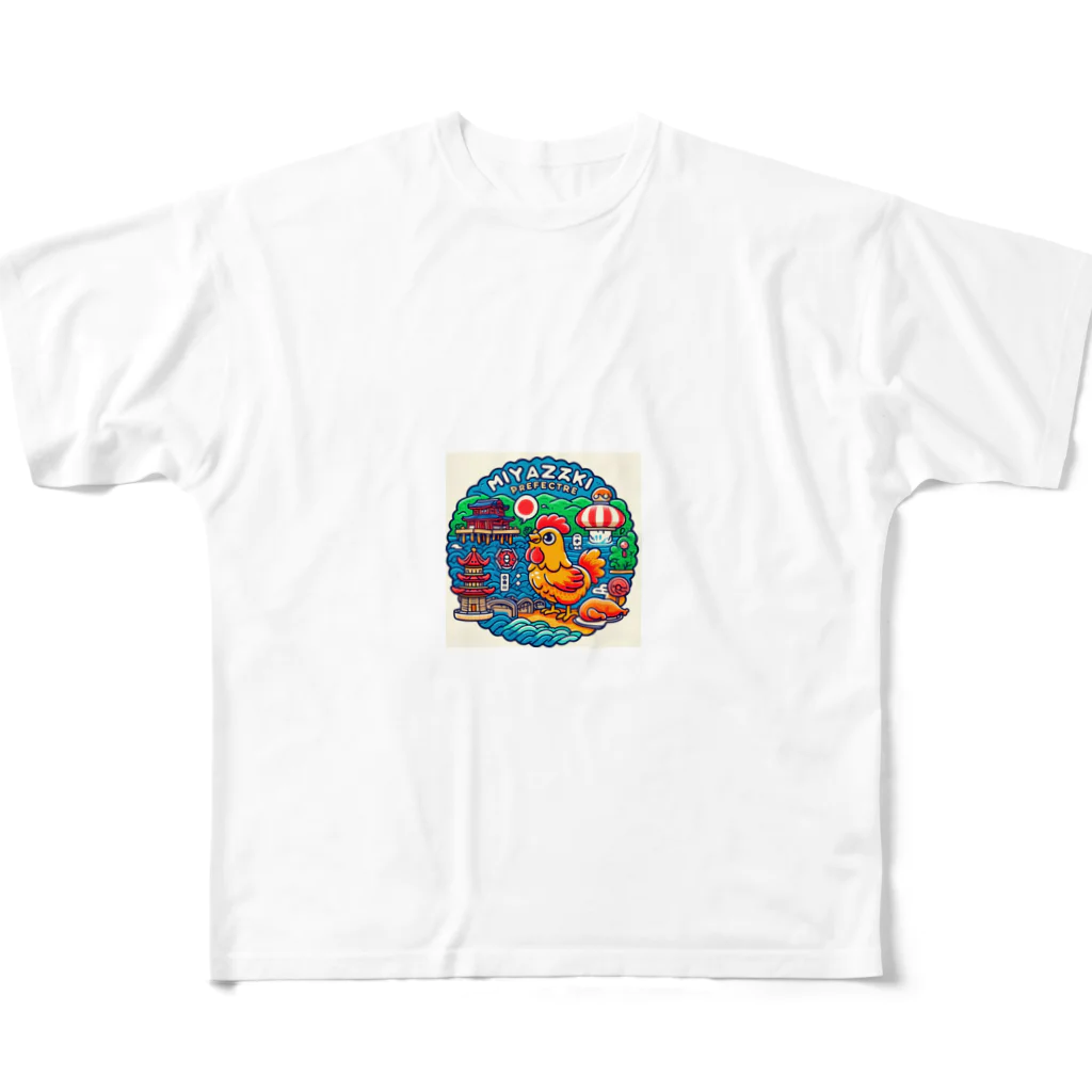 CHRON SHIROの宮城県 フルグラフィックTシャツ