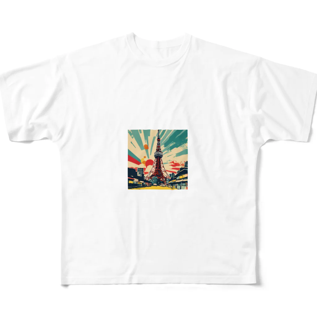 NeoPopGalleryのPOPARTTOKYOTOWER フルグラフィックTシャツ