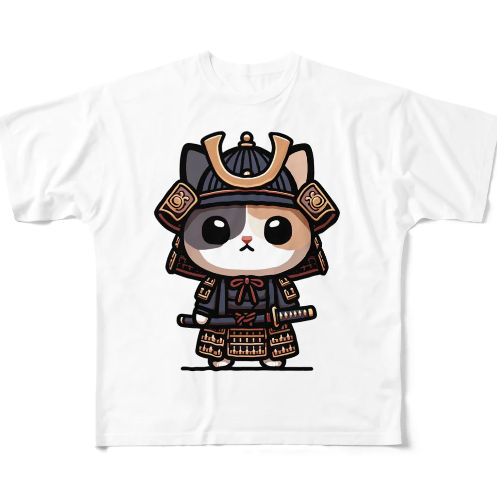 にゃんラボの武士にゃんこ２ フルグラフィックTシャツ