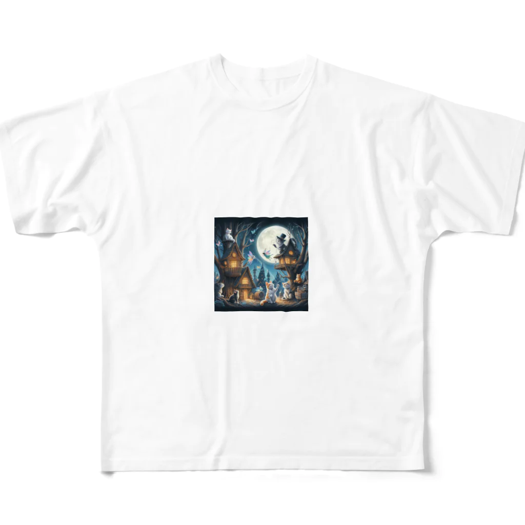 JAMnano1837の猫と妖精の暮らす世界 All-Over Print T-Shirt