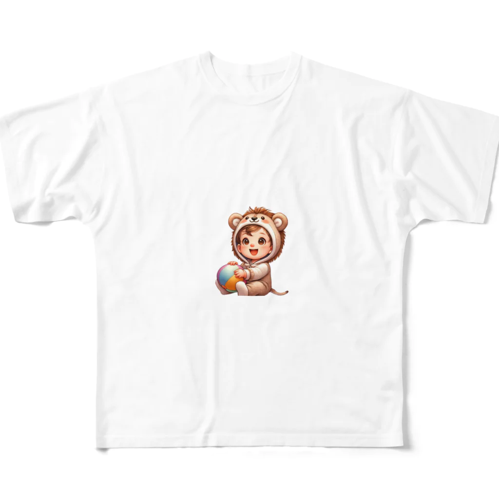 pothossysのかわいい着ぐるみ赤ちゃん フルグラフィックTシャツ