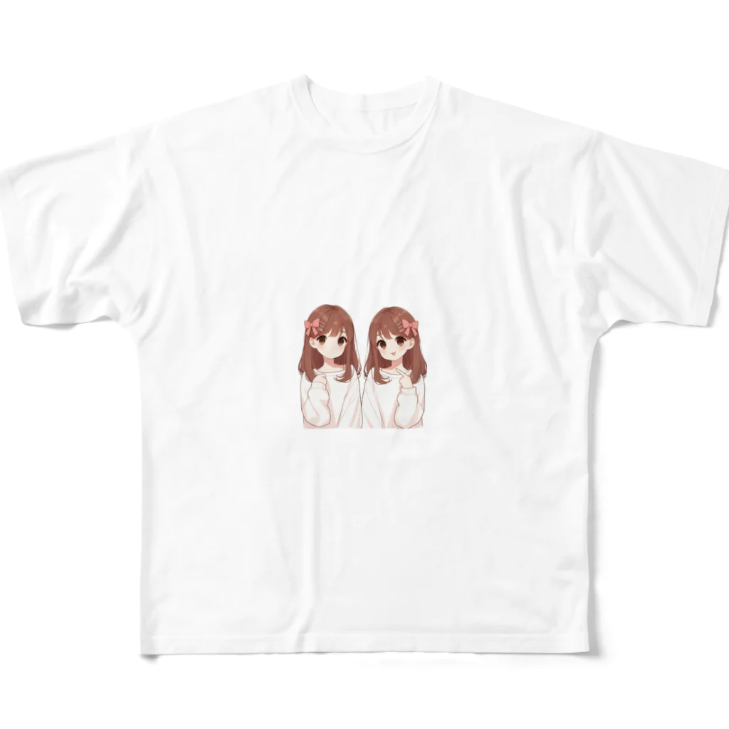 hanahanabiの双子の姉妹 All-Over Print T-Shirt