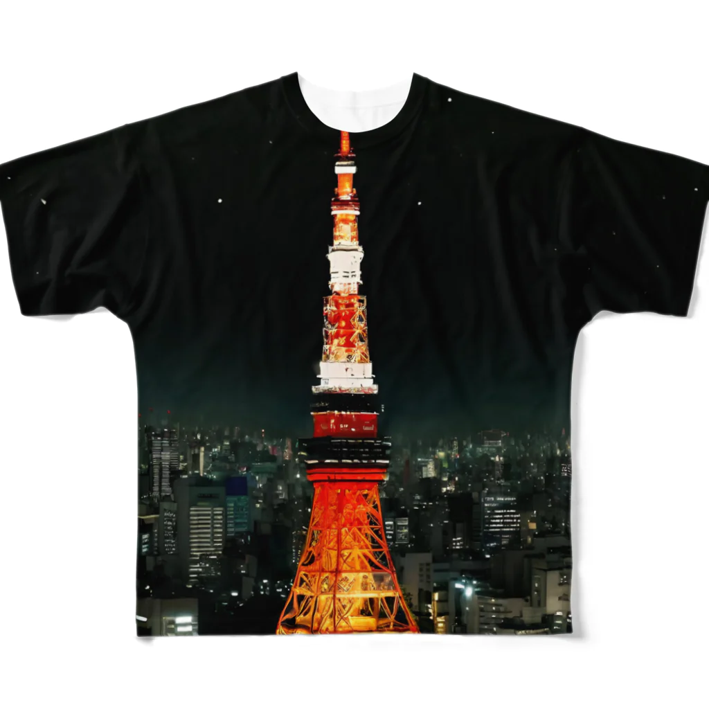 ウェブエンパイアの夜景～大都会・東京の夜～ All-Over Print T-Shirt