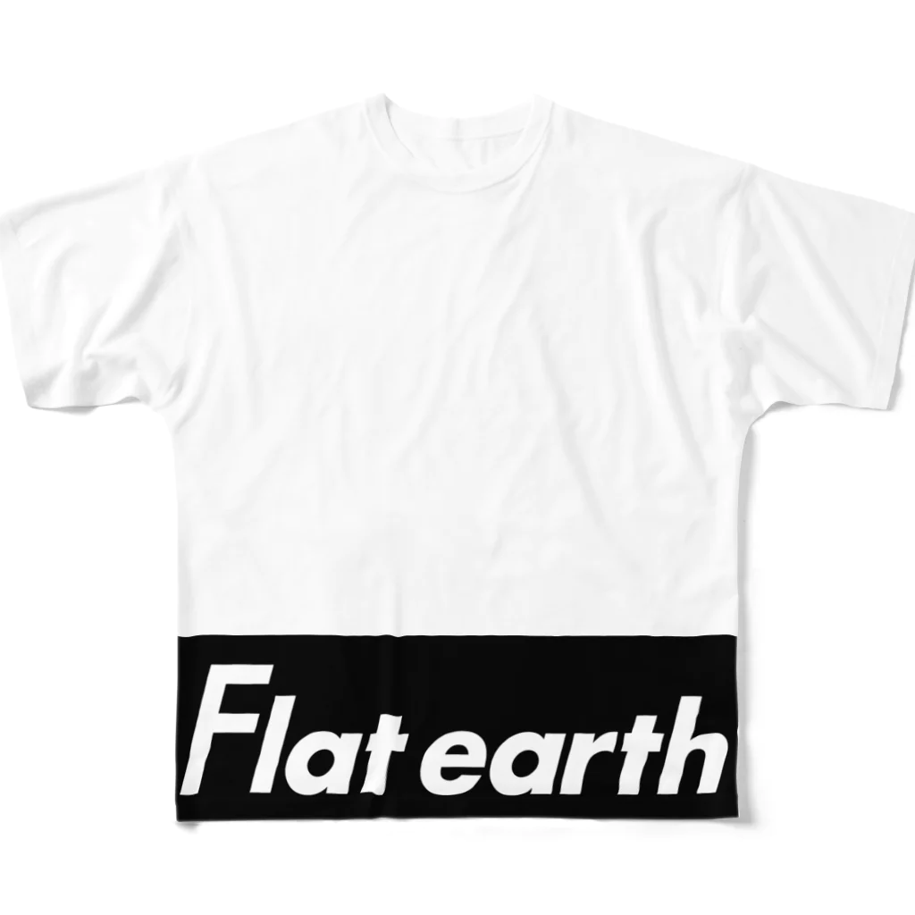 Mappila SHOPのFlatearth Box Logo (BLACK) フラットアース ボックスロゴ(ブラック) All-Over Print T-Shirt