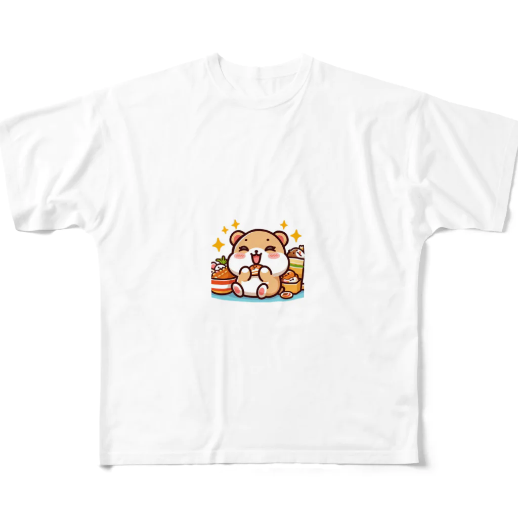 iota01の食欲旺盛なかわいいハムスター フルグラフィックTシャツ