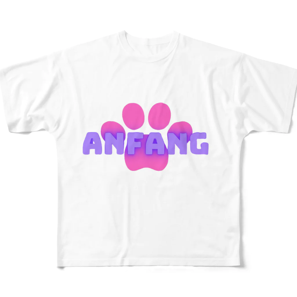 ANFANG のANFANG Dog stamp series  フルグラフィックTシャツ