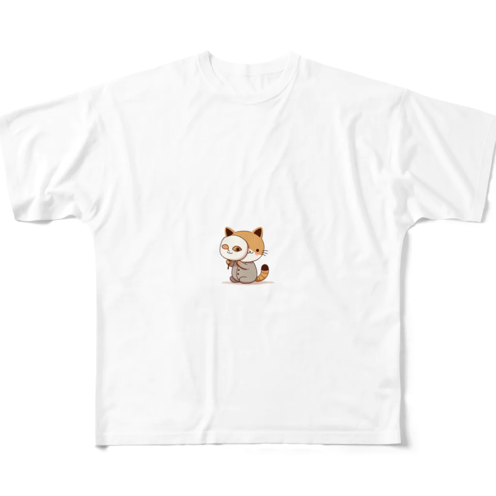 K'ramaの猫の仮面 フルグラフィックTシャツ