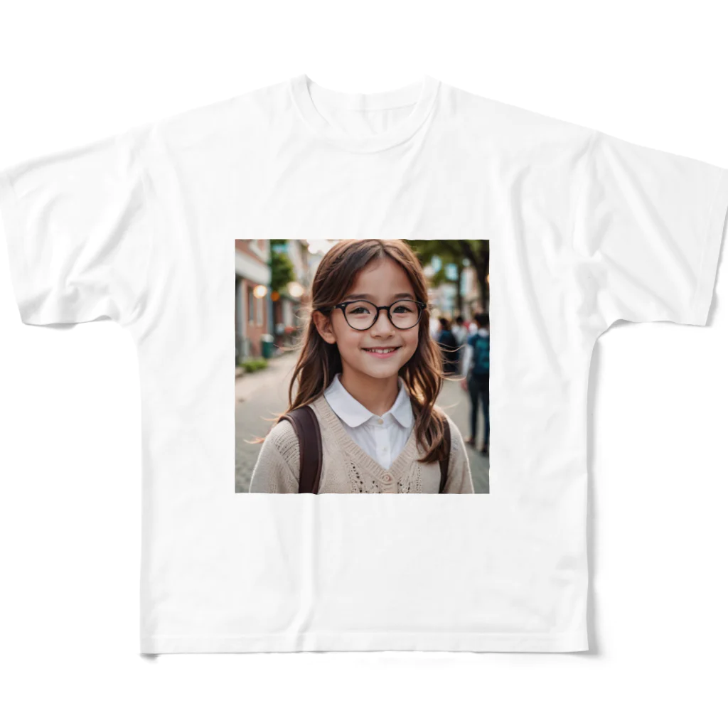 yuyuu_youtubeのメガネの少女 フルグラフィックTシャツ