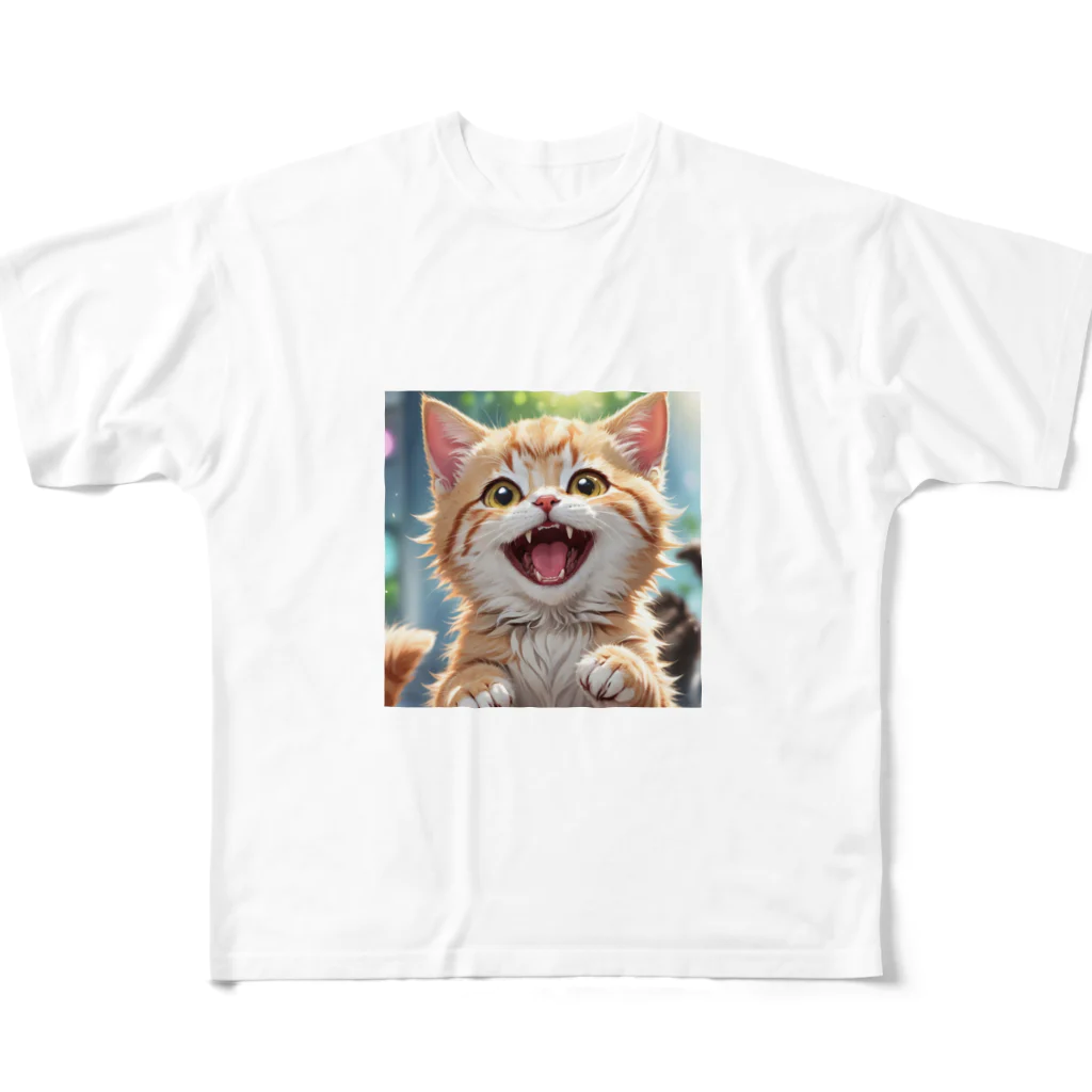 f-koroのかわいい笑顔がたまらない子猫 フルグラフィックTシャツ