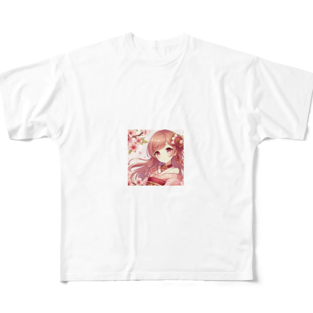 Japan-sakuraの桜の乙姫 フルグラフィックTシャツ