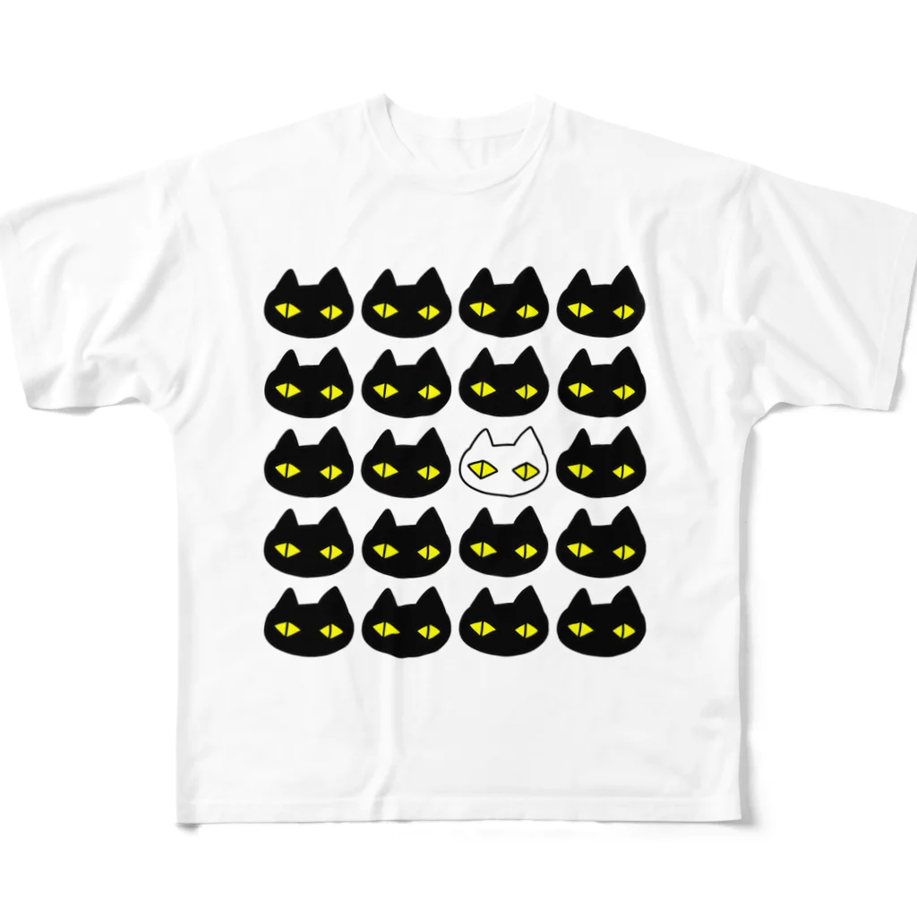 F2 Cat Design Shopの黒猫ボディーガード 001 All-Over Print T-Shirt
