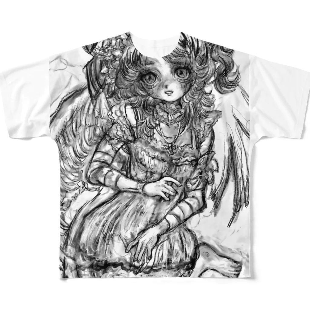 ホワイト無生活のalone's  All-Over Print T-Shirt