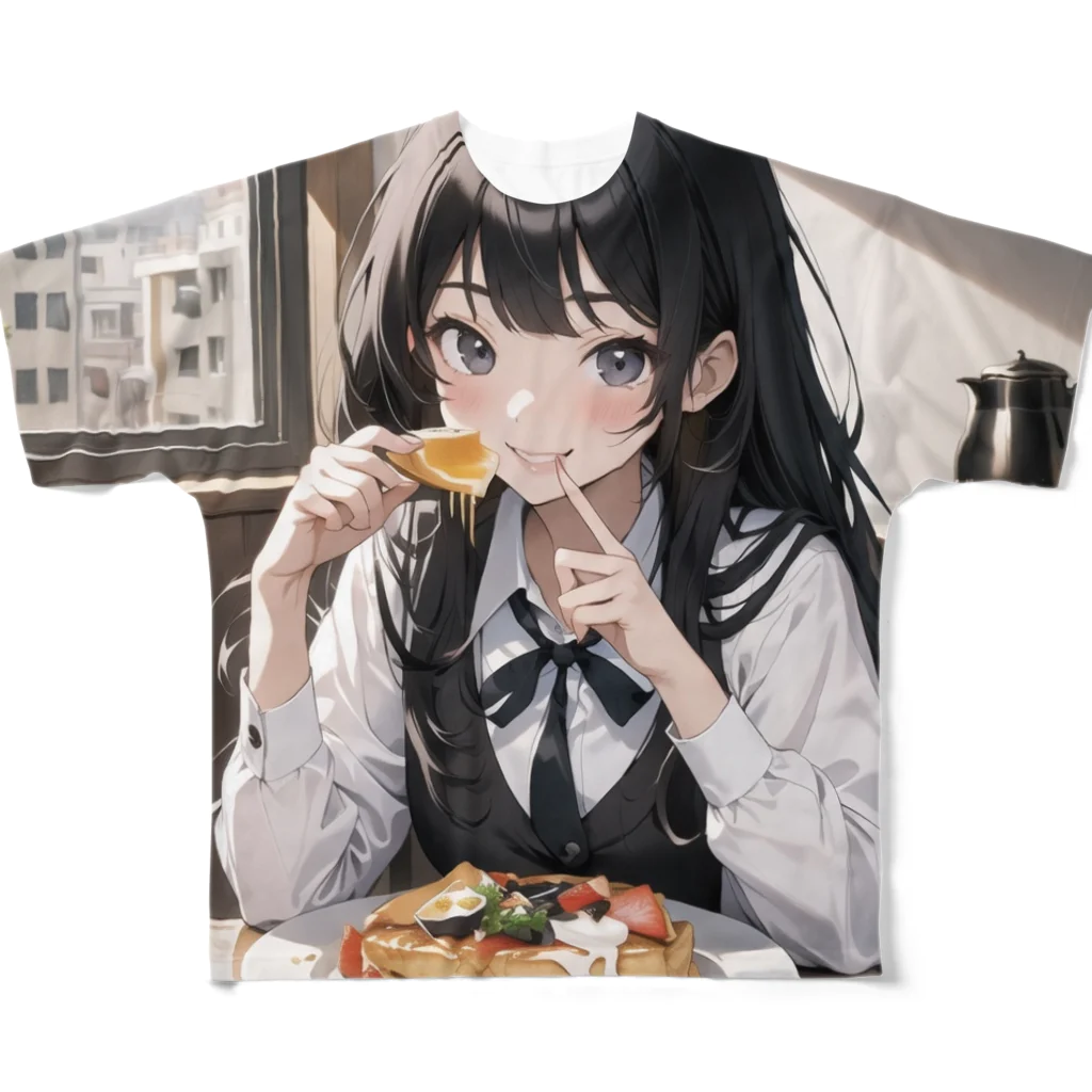 sgt-chikaraの朝食中の女子高生2 フルグラフィックTシャツ