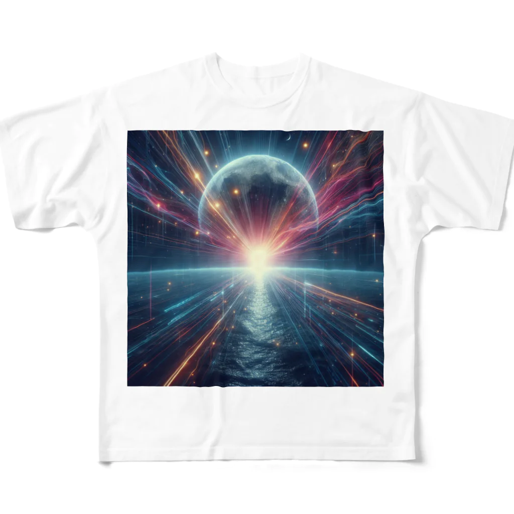 chikokuma76の宇宙の美しい未来を切り開く月の輝き✨ All-Over Print T-Shirt