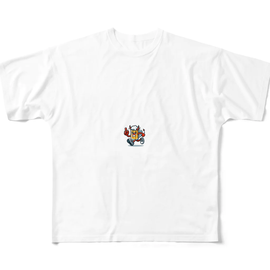 happy-bambooのランニングビールくん All-Over Print T-Shirt