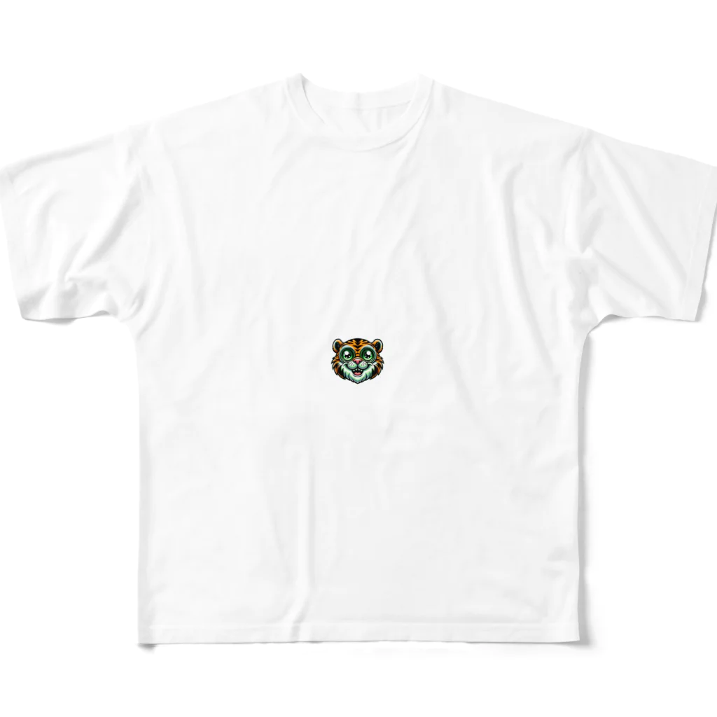たんたん狸の不気味で可愛い森の不気味で可愛いトラ001 All-Over Print T-Shirt