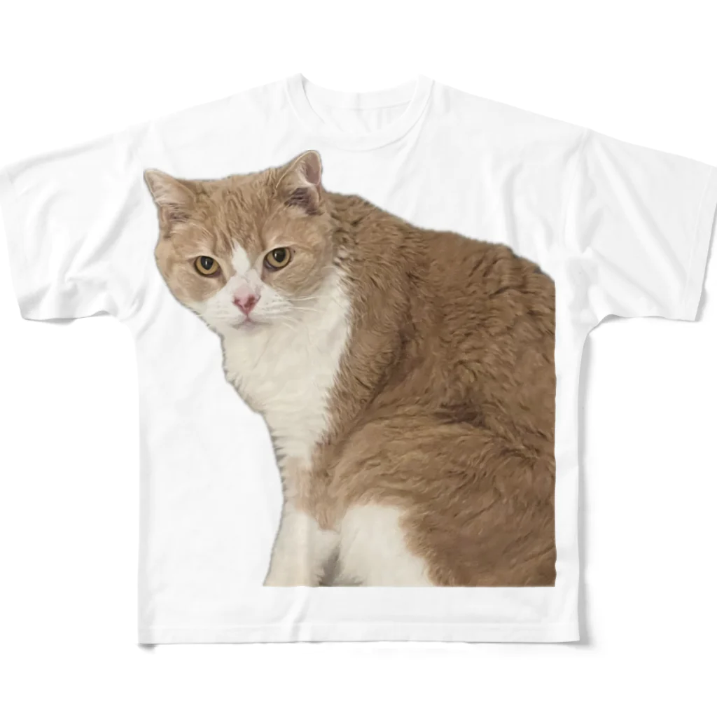 Mashlyのマシロくん猫グッズ フルグラフィックTシャツ