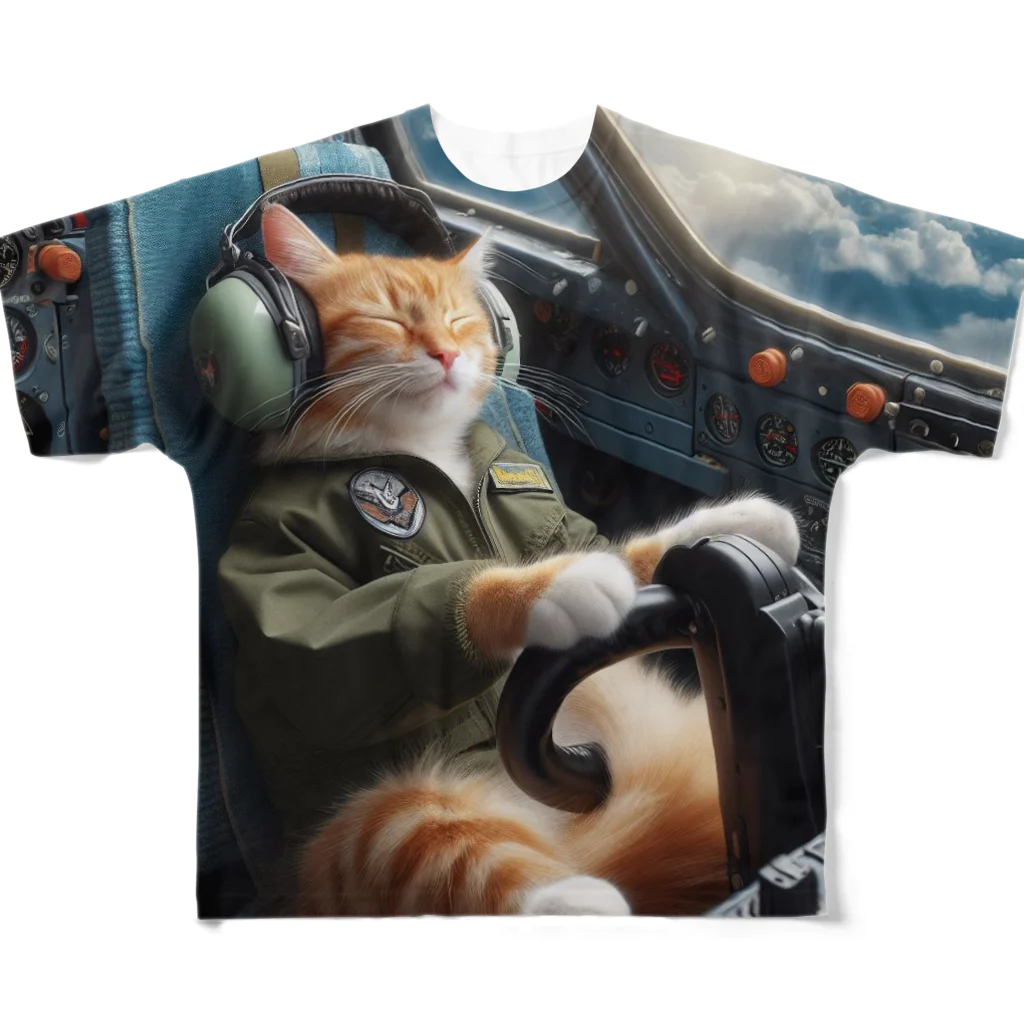 ニャーちゃんショップの眠りネコ All-Over Print T-Shirt
