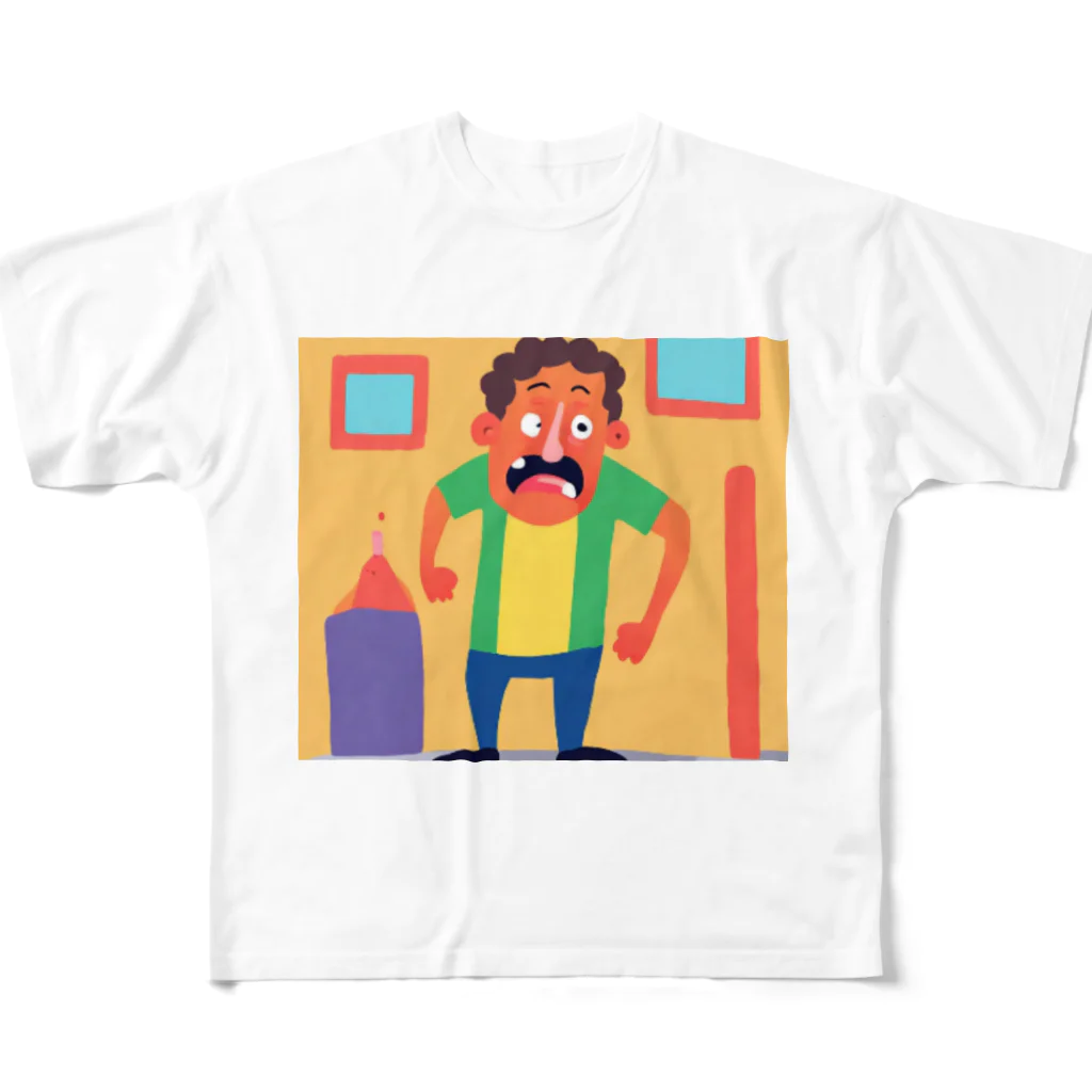 JINPACHIの柔軟な男 フルグラフィックTシャツ