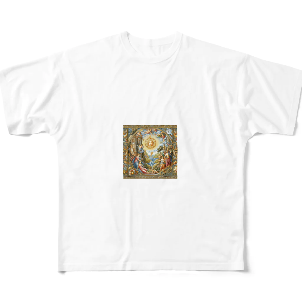 Qten369の絵画をモチーフ All-Over Print T-Shirt