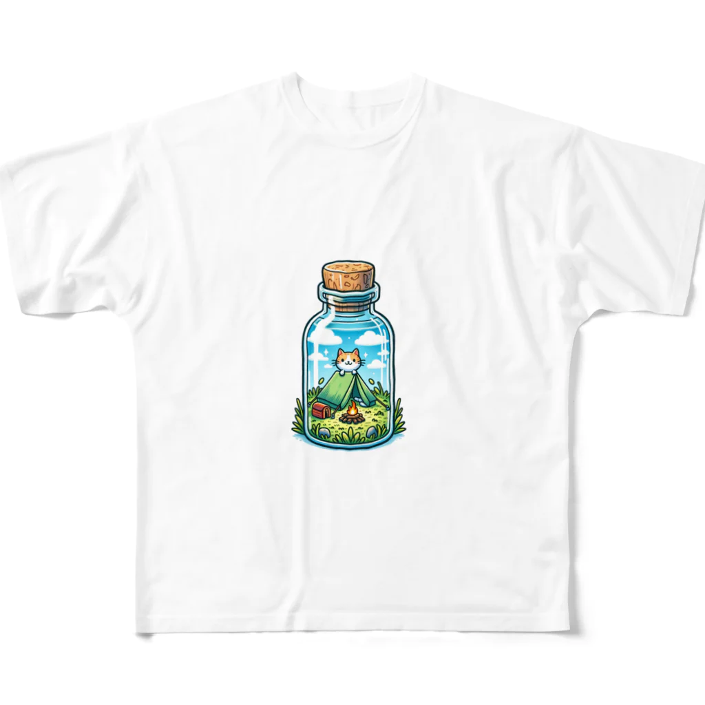 EseCAMPの瓶CAT All-Over Print T-Shirt