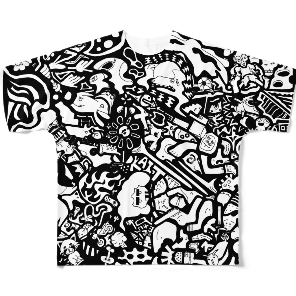 TAKIBENのベン画 モノクロ All-Over Print T-Shirt