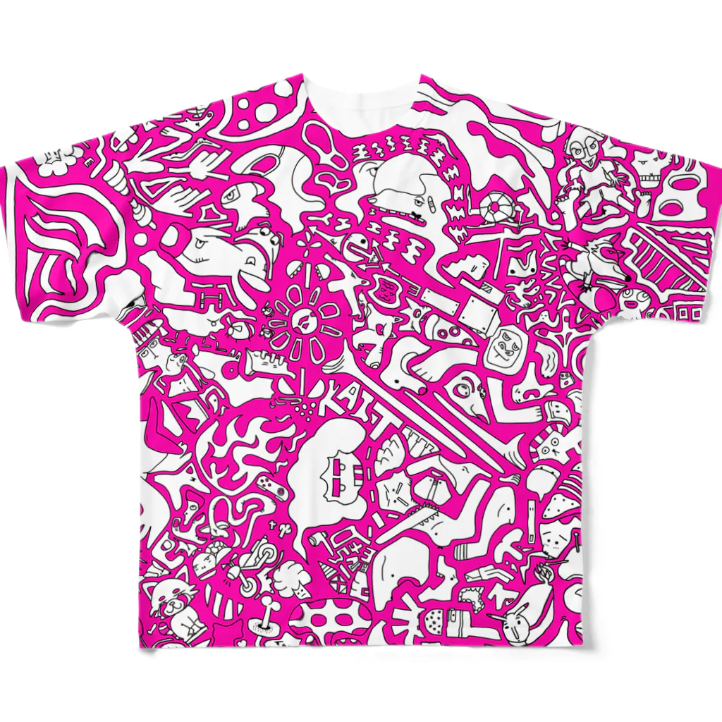 TAKIBENのベン画 PINK フルグラフィックTシャツ