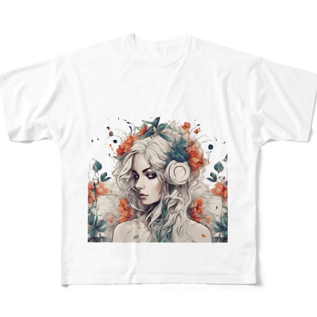 Unique Existenceのhorde of flowers フルグラフィックTシャツ