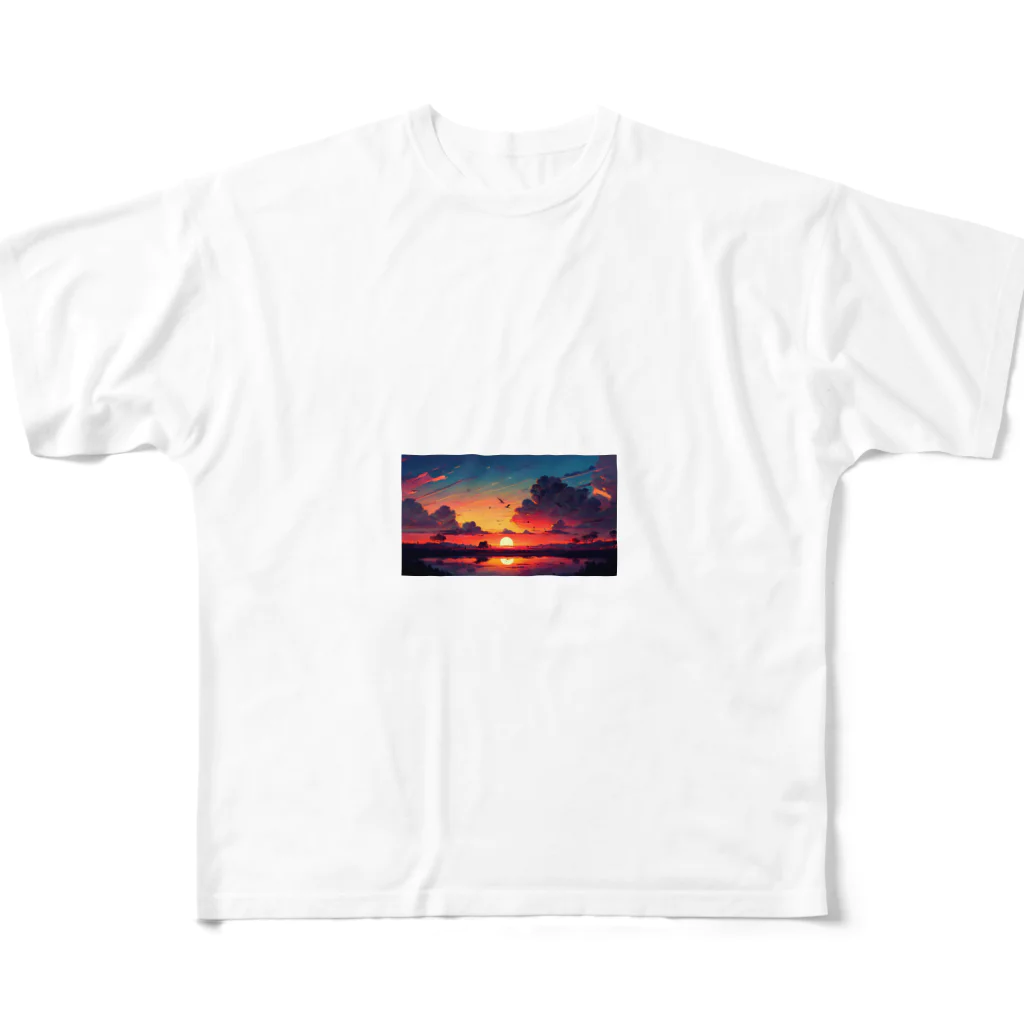 波乗り南国🏝️の夕陽道のお散歩 フルグラフィックTシャツ