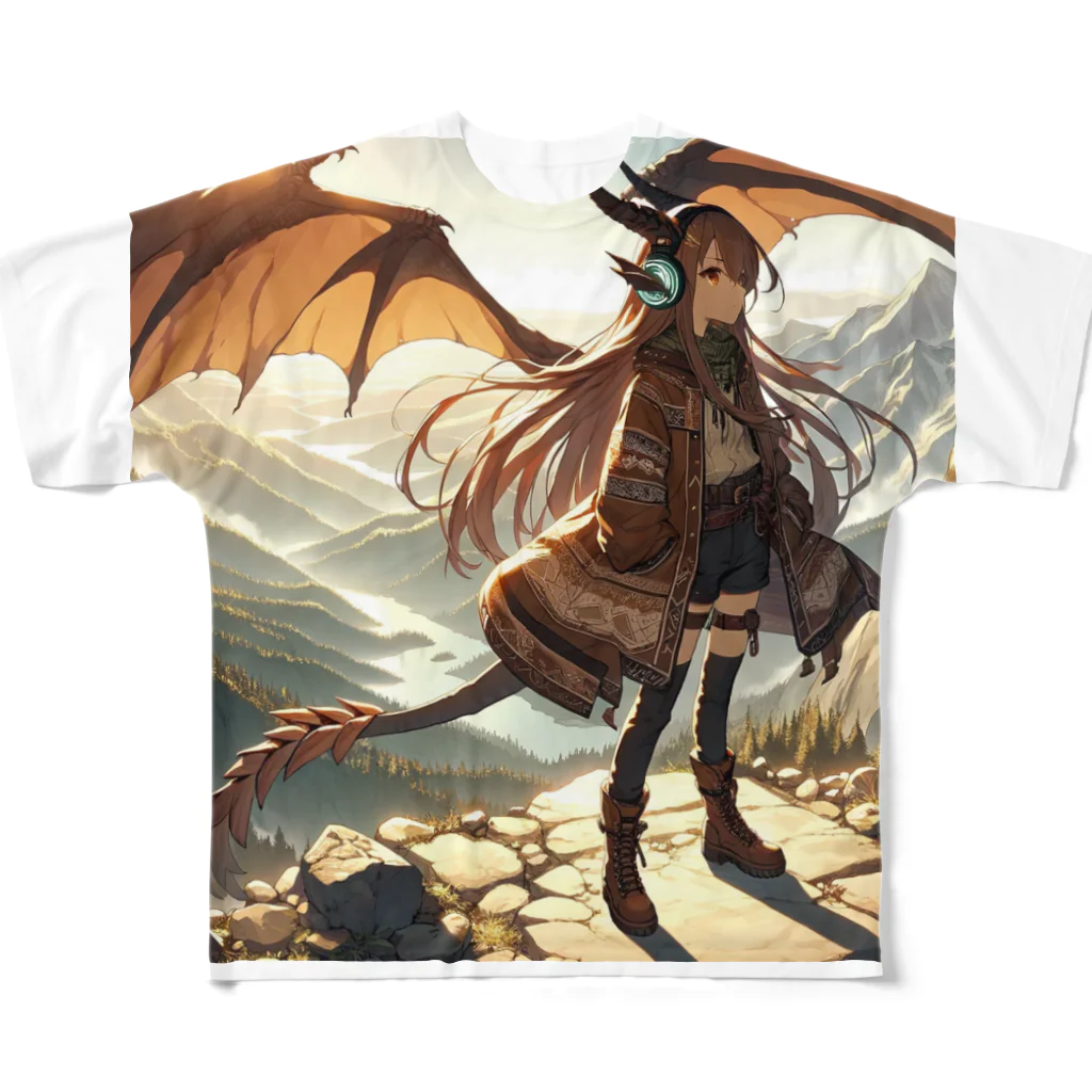 静寂工房の音の地のドラゴン（Earth Dragons） フルグラフィックTシャツ