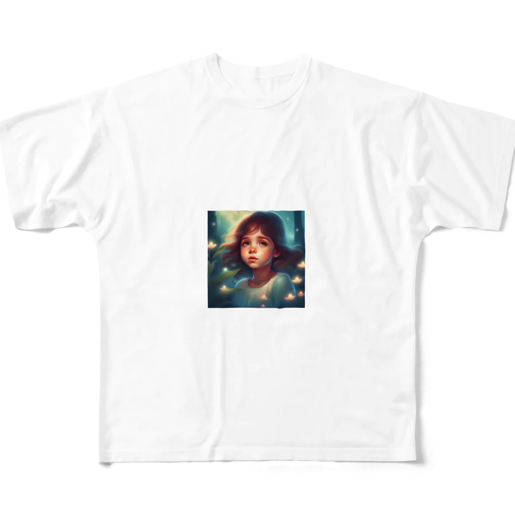 柴犬大好きマンの可愛い女の子　儚い　 All-Over Print T-Shirt