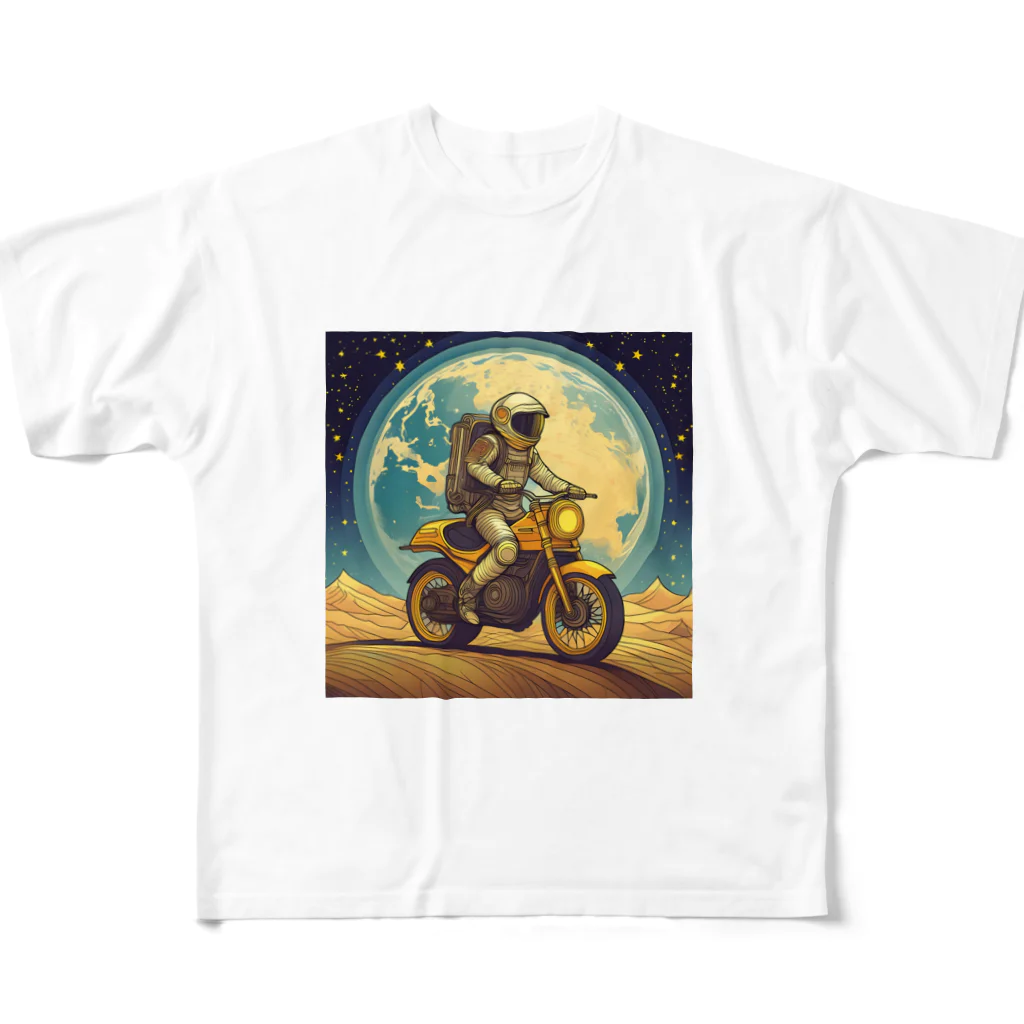 shime_savaの月面バイク乗り All-Over Print T-Shirt