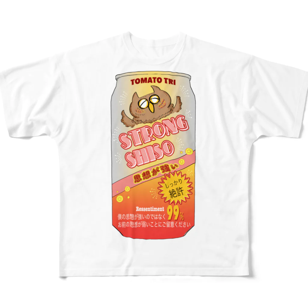 とりとまストアのストロング思想缶 All-Over Print T-Shirt